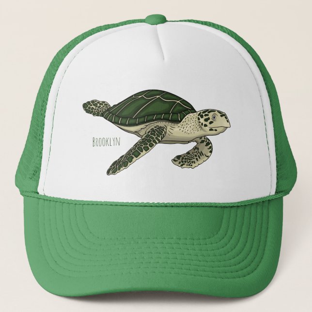 Casquette Sea turtle cartoon (Devant)