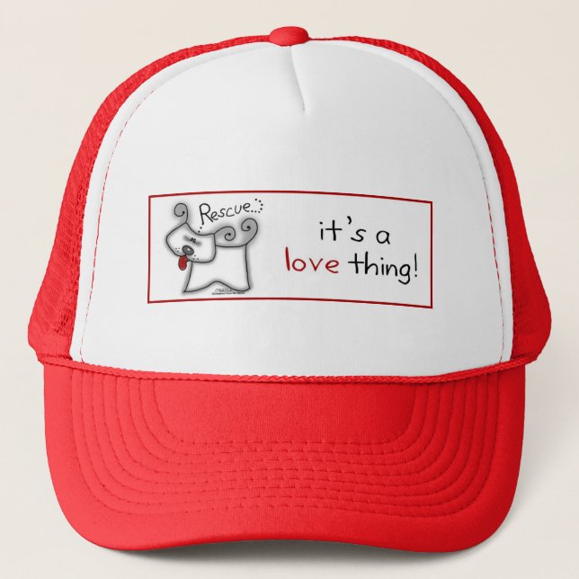 Casquette Secourir Chien ... C'est une chose d'amour (Devant)