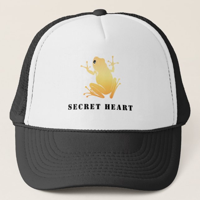 Casquette Secret Heart Gold Frog Custom Text Trucker  (Devant)