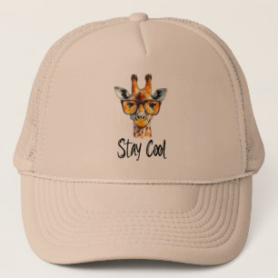 Casquette Séjour Cool - Giraffe avec lunettes de soleil Illu