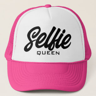 Casquette Selfie Queen Funny Pink Trucker Chapeau