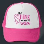 Casquette Sensibilisation au cancer du sein rose pour ma soe<br><div class="desc">Ce design de sensibilisation au cancer du sein comporte le texte "le rose est pour ma soeur" dans la typographie moderne noire et rose accentuée d'un ruban rose. #breastcancer #breastcancersensibilisation #cancer #sensibilisation #pinkribbon #soeur #octobre #moderne #stylish #fashion #style #chic #vêtements #design #designer #tendance #casquette #casquette #accessoires de coiffure #accessoires #accessoires...</div>
