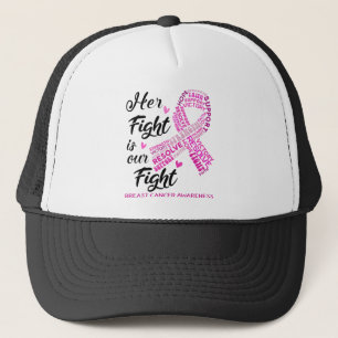 Casquette Sensibilisation au cancer du sein Son combat est m