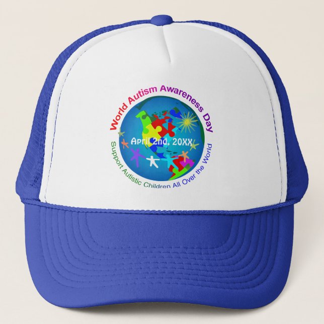Casquette Sensibilisation sur l'autisme mondiale (Devant)