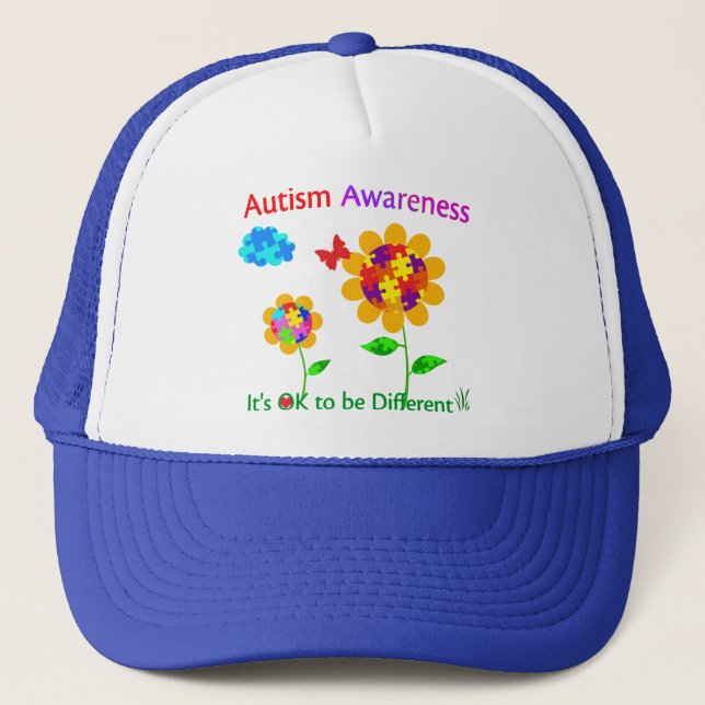 Casquette Sensibilisation sur l'autisme tournesol (Devant)