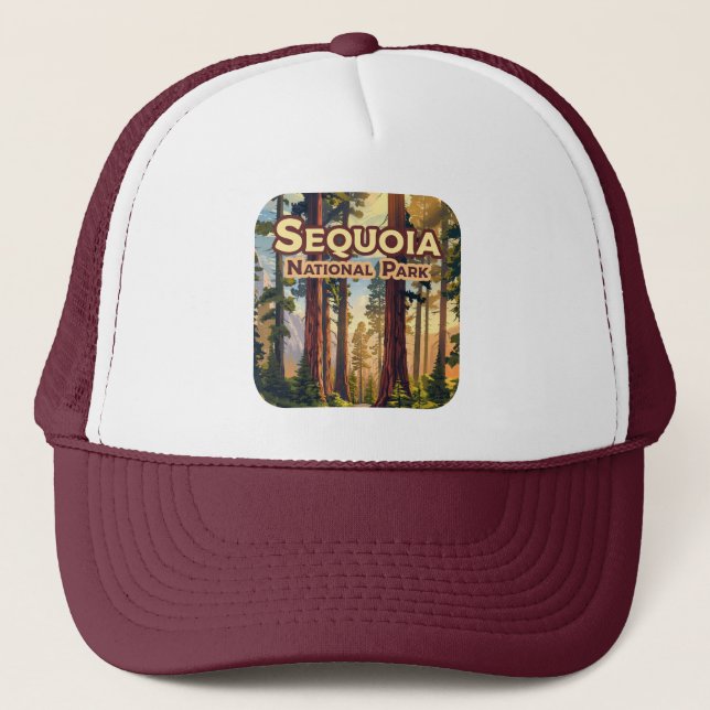 Casquette Sequoia National Park California Tree Retro (Devant)