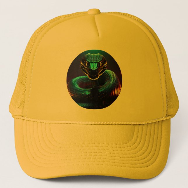 Casquette Serpent De Cobra Noir Dans Votre Visage (Devant)