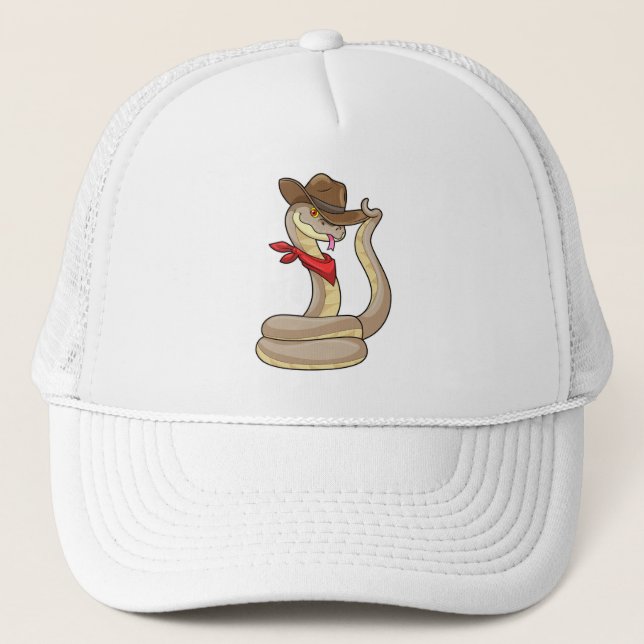 Casquette Serpent en cowboy avec Écharpe (Devant)