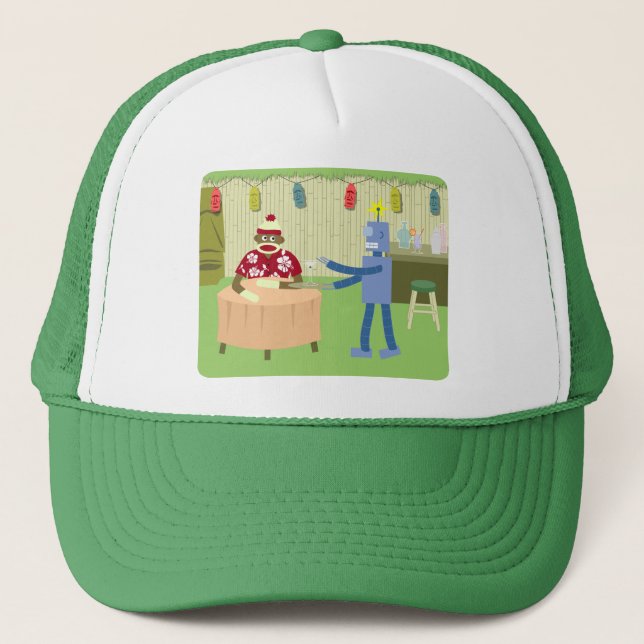 Casquette Serveur de robot de singe de chaussette (Devant)