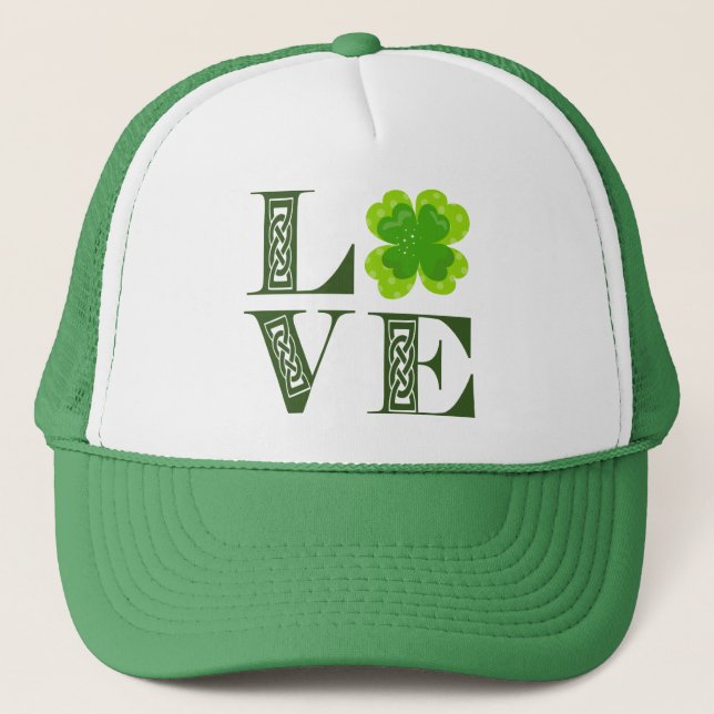 Casquette Shamrock de Clover Vert Irlandais Celtic Knot LOVE (Devant)