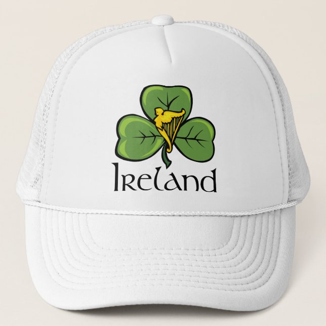 Casquette Shamrock et harpe de l'Irlande (Devant)
