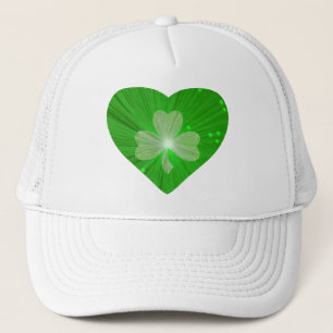 Casquette Shamrock Heart camionneur chapeau blanc