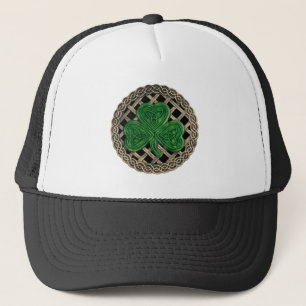 Casquette Shamrock, trellis et noeuds celtiques sur le