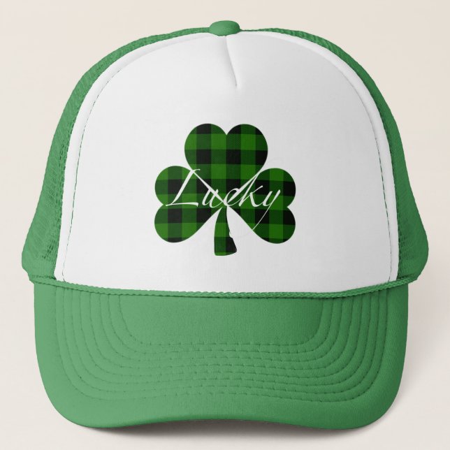 Casquette Shamrocks de Lucky St. Patty | vert plaid (Devant)