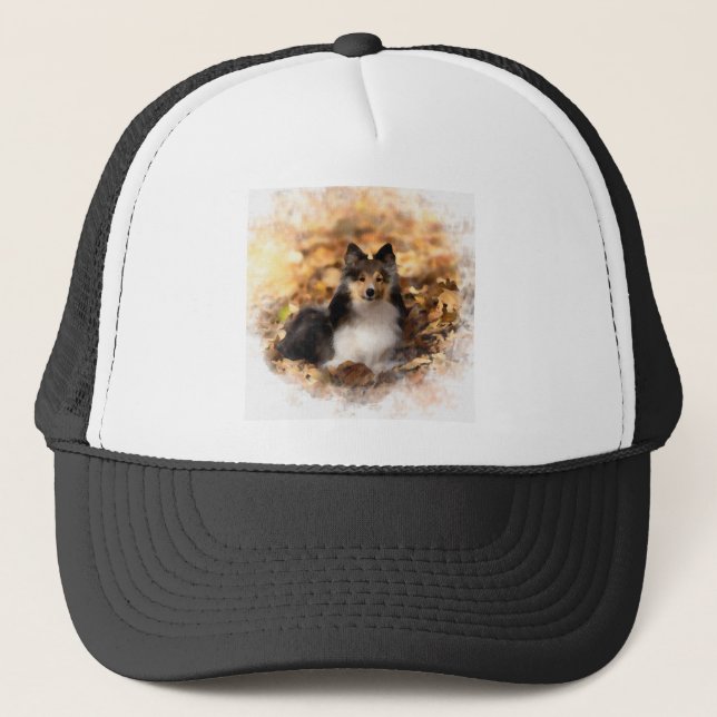 Casquette Sheltie Shetland Sheepdog Art Peinture (Devant)