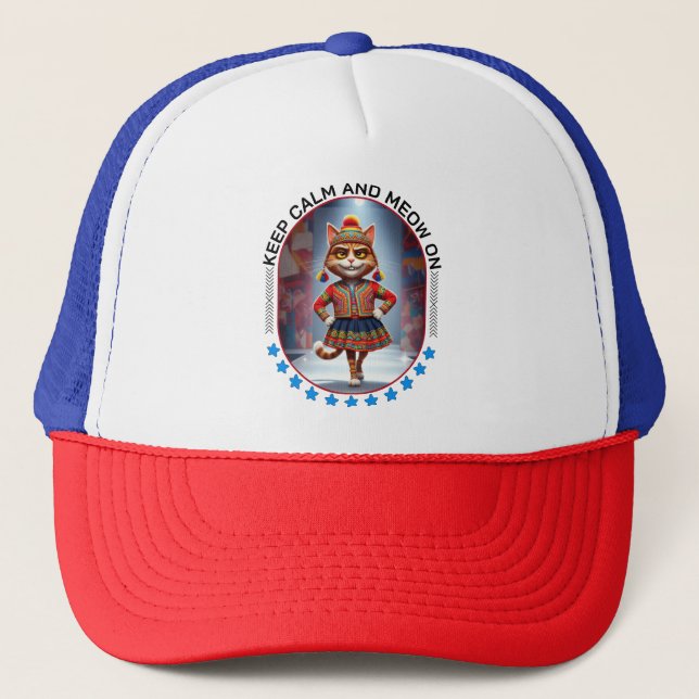 Casquette show de mode de chat amusant (Devant)
