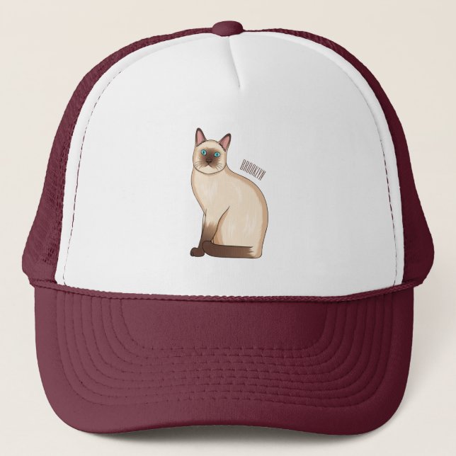 Casquette Siamese cat cartoon (Devant)