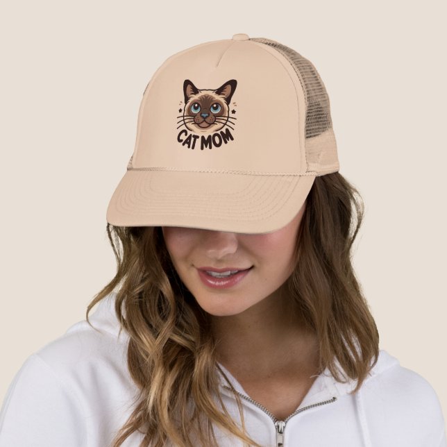 Casquette Siamese Chat Maman Mère jour Cadeau pour Féline Am (En situation)