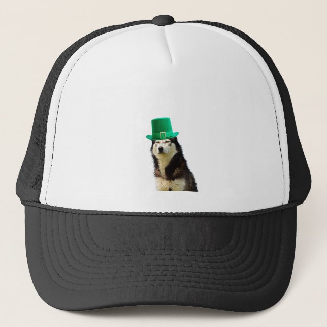 Casquette Sibérien Husky Chien Saint Patrick jour (Devant)