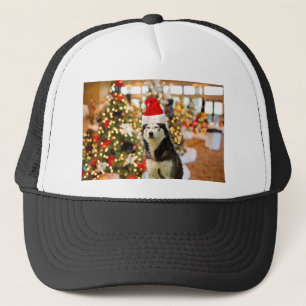 Casquette Sibérien Husky Christmas Tree Tshirt Tee - shirt