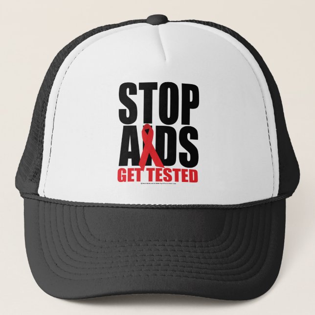 Casquette SIDA d'arrêt : Obtenez examiné (Devant)