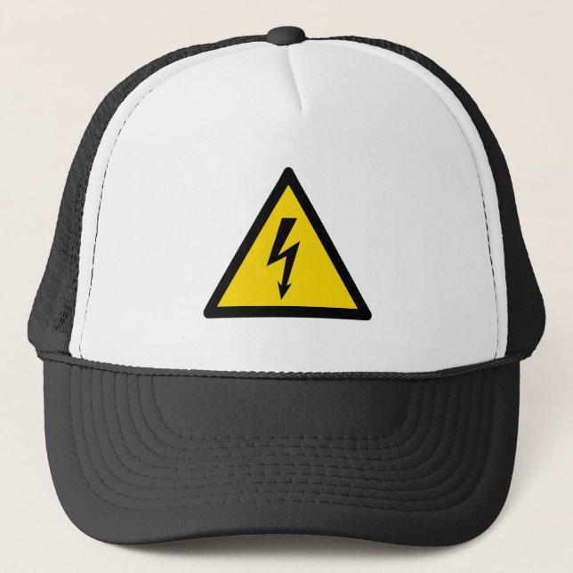 Casquette signal haute tension symbole électrique danger p (Devant)