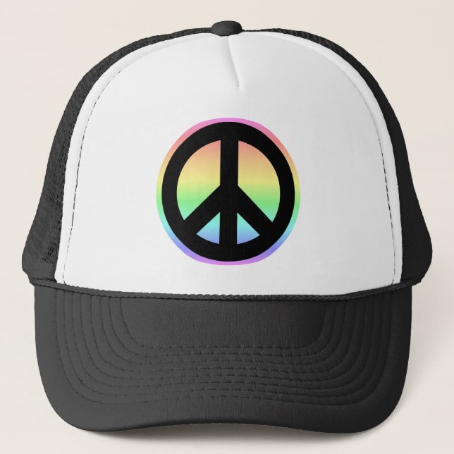 Casquette Signe de paix arc-en-ciel pastel (Devant)
