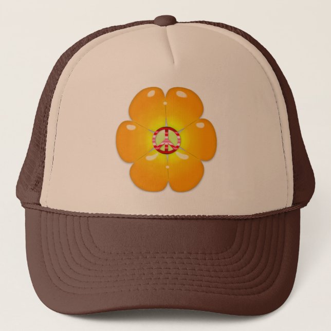 Casquette Signe de paix de flower power (Devant)