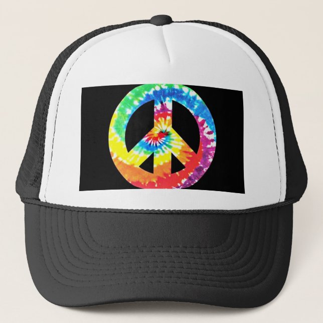 Casquette signe de paix teint par cravate vibrante (Devant)
