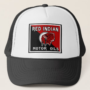 Casquette Signe indien rouge de cru d'huiles de moteur
