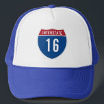 CASQUETTE SIGNE INTERNATIONALE DU 16E ANNIVERSAIRE<br><div class="desc">Un panneau de route interétatique personnalisable pour un anniversaire marquant pour un enfant de 16 ans excité à l'idée d'obtenir son permis de conduire.</div>