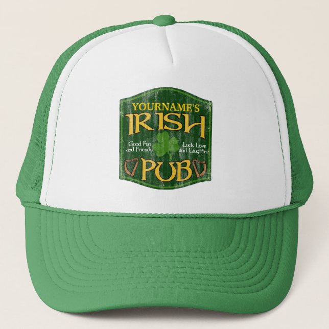 Casquette Signe irlandais personnalisé de Pub (Devant)