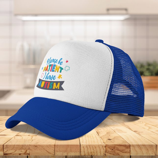 Casquette S'Il Vous Plaît, Soyez Patient J'Ai Sensibilisatio (Please Be Patient I Have Autism Awareness Trucker Hat)