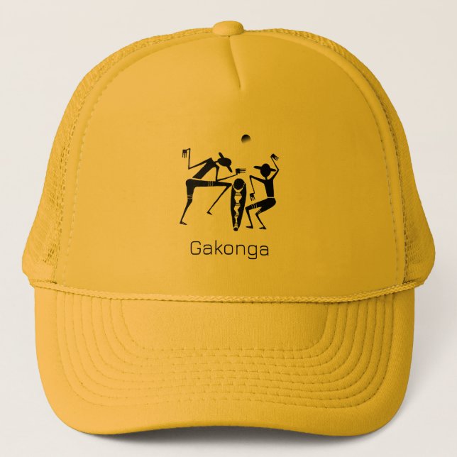 Casquette Silhouette Art Africain, Danse Au Lune (Devant)