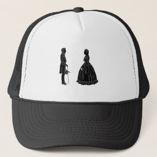 Casquette silhouette d'abraham lincoln et de marie todd linc
