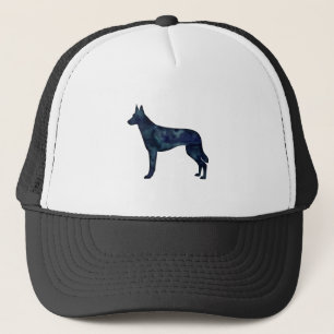 Casquette Silhouette d'aquarelle noire Malinois belge