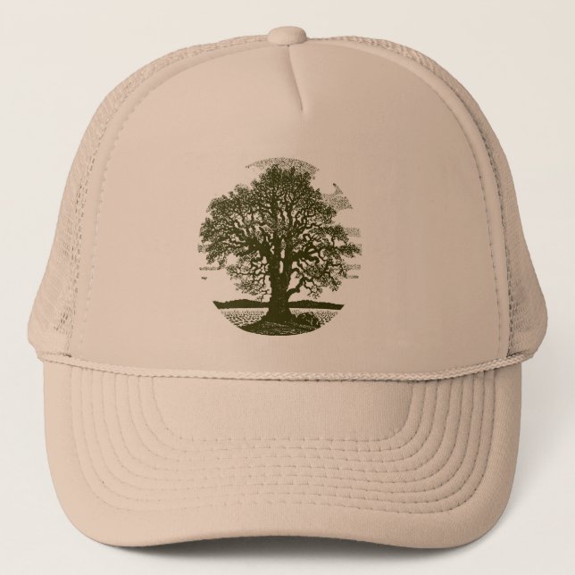 Casquette Silhouette de chêne ancien | Bois rustique  (Devant)