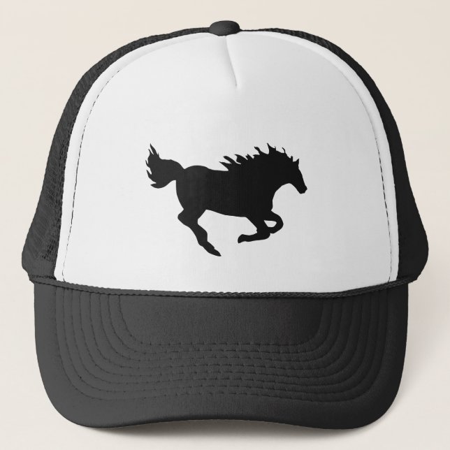 Casquette Silhouette de cheval au galop (Devant)