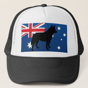 Casquette silhouette de chien de bétail australien sur le dr