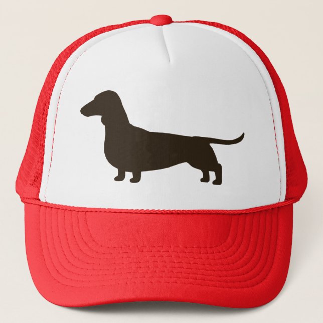 Casquette Silhouette de chien de Vienne (Dachshund à poil co (Devant)