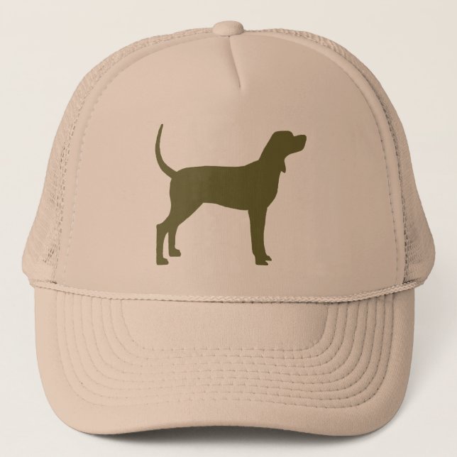 Casquette Silhouette de Coonhound (vert olive) (Devant)