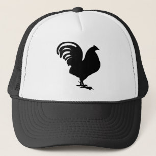 Casquette silhouette de coq dans la joie de paece