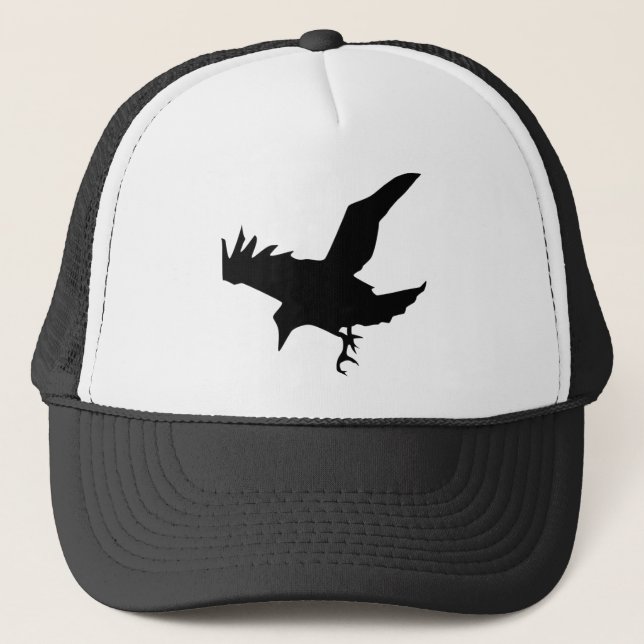 Casquette Silhouette de Corbeau Volant (Devant)