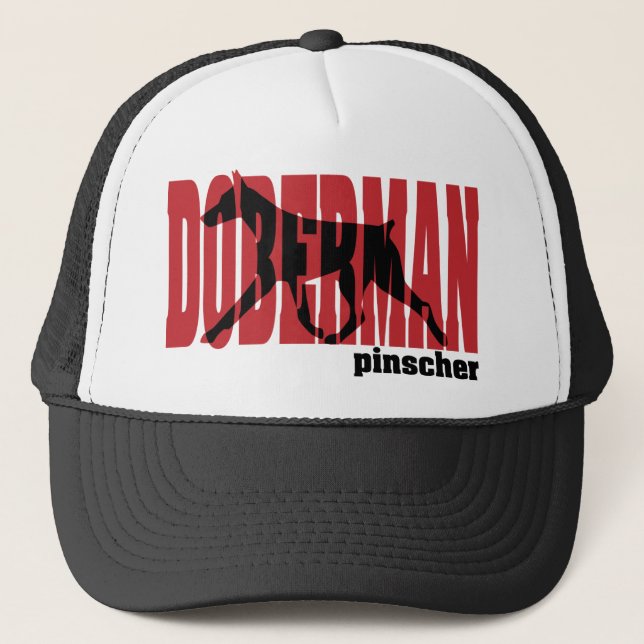 Casquette Silhouette de dobermann, se déplaçant (Devant)