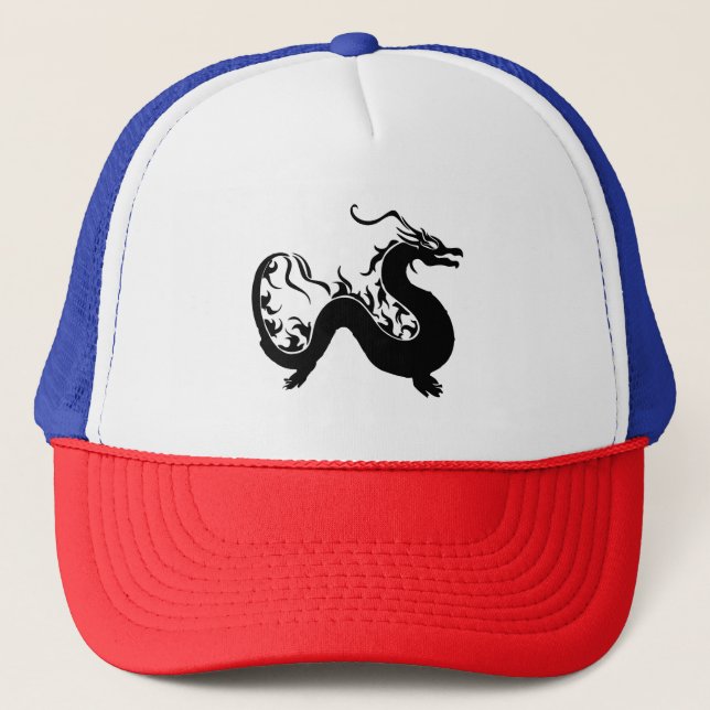 Casquette Silhouette de dragon asiatique (Devant)
