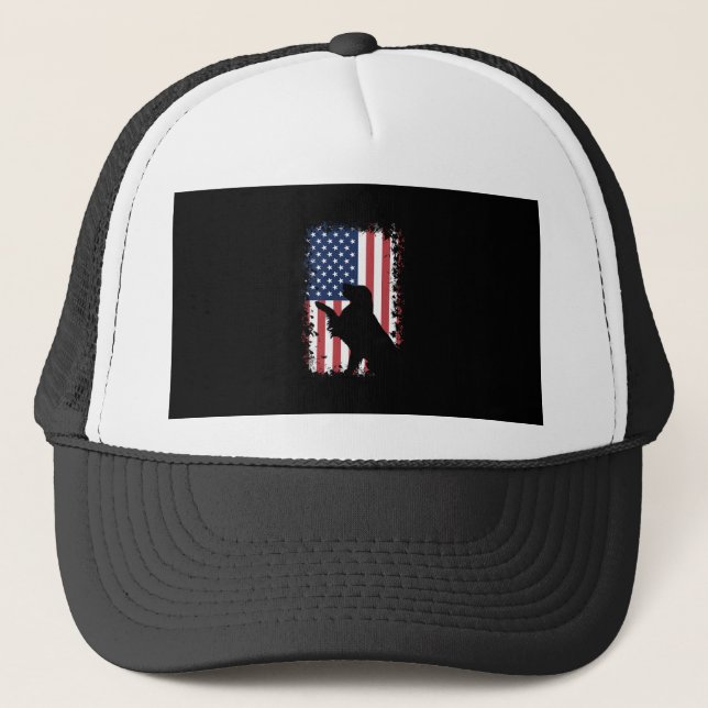 Casquette Silhouette de drapeau américain de golden (Devant)
