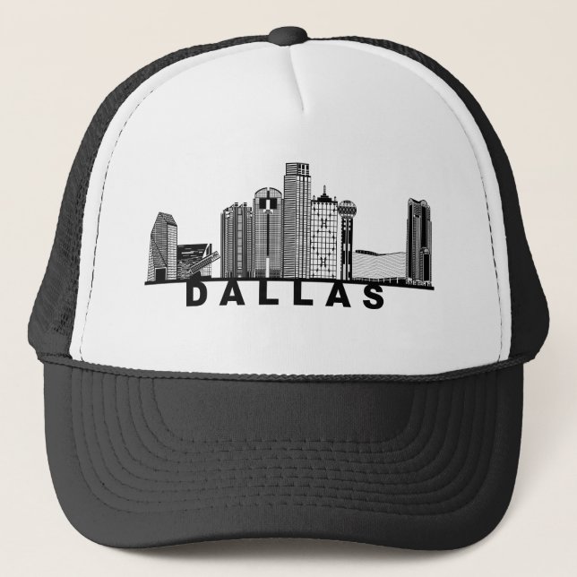 Casquette Silhouette de la skyline de Dallas  (Devant)