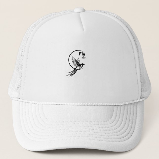 Casquette Silhouette d'oiseau minimaliste "Fly Free" (Devant)
