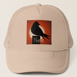 Casquette Silhouette d'oiseau noir Soleil Thunder_Cove