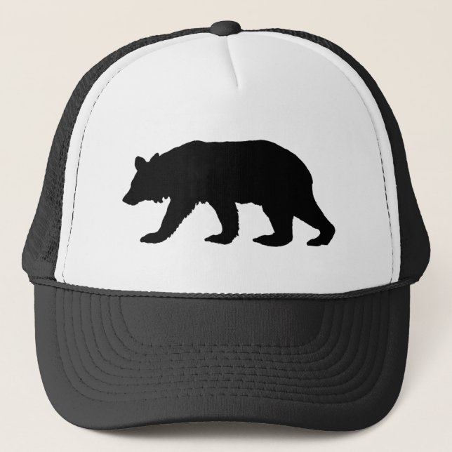 Casquette Silhouette d'ours noir (Devant)